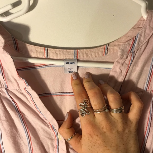 Pink striped long sleeved blouse - Picture 3 of 4